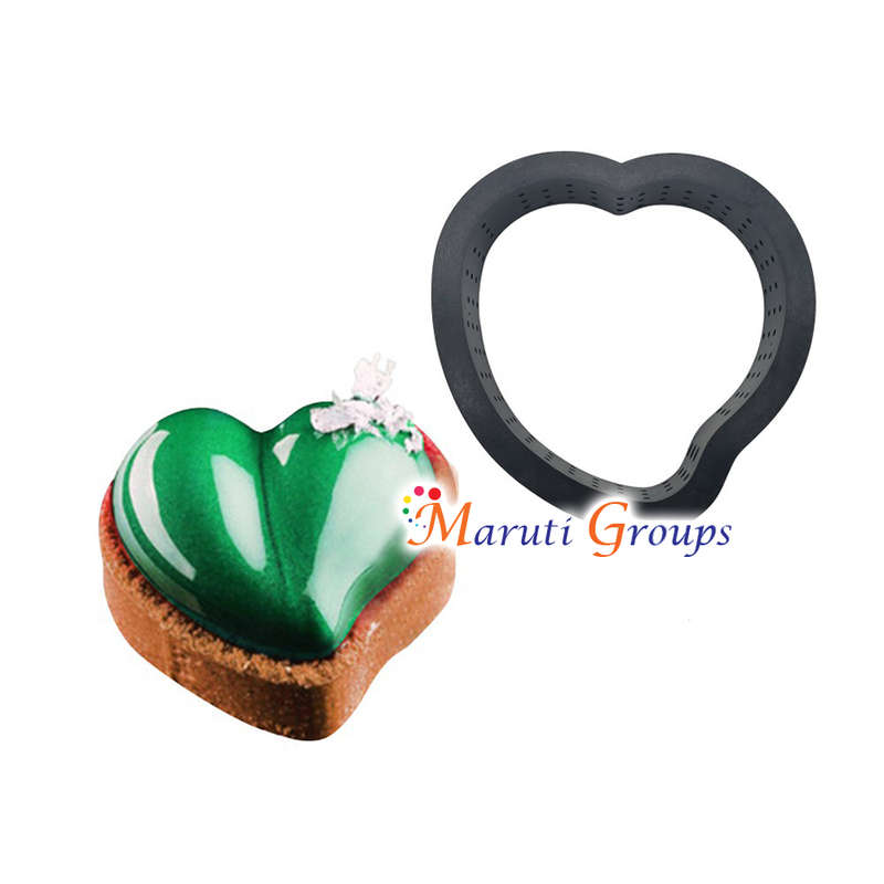 Heart Tart Ring, Heat-Resistant Perforated Cake Mousse Ring for cake decorating