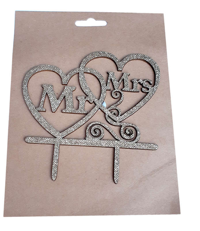 Mr & Mrs Cake Topper for cake decorating  - Bronze