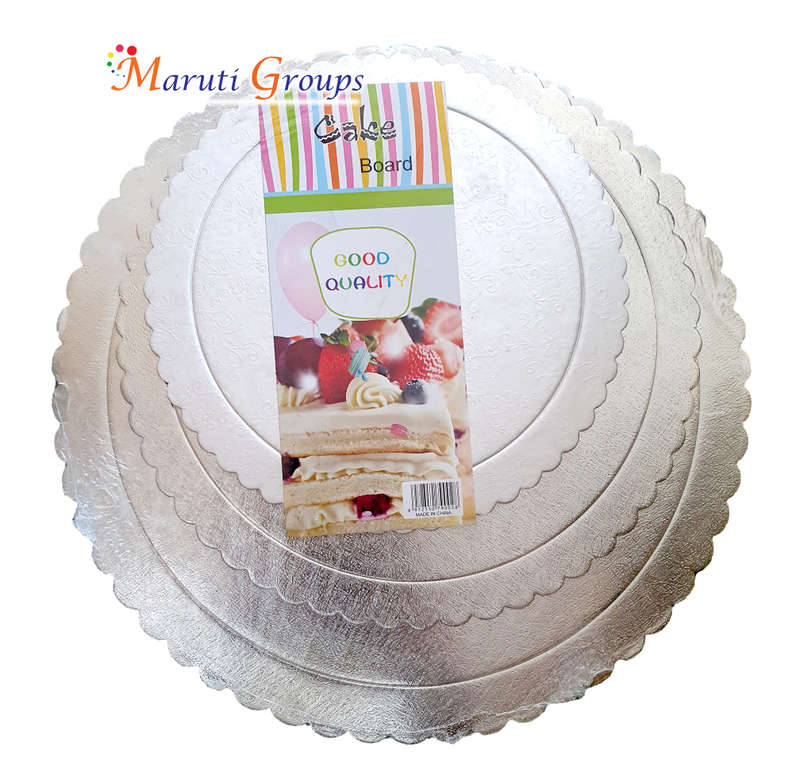 3pc Cake Board - Round Sliver