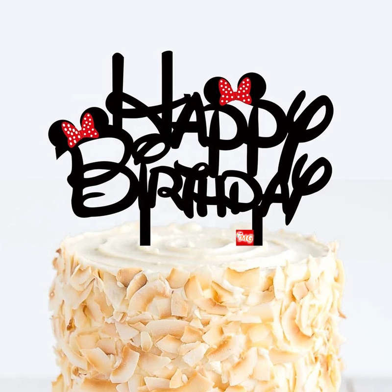 Happy Birthday Mickey Mouse / Minnie Mouse Cake Topper for cake decorating