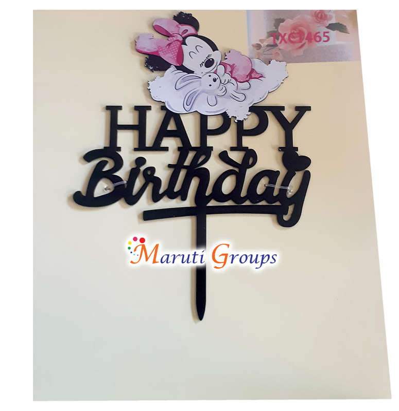 Happy Birthday - Minnie Mouse Cake Topper for cake decorating