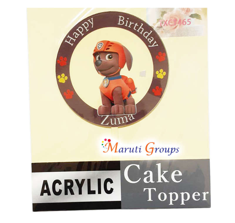 Happy Birthday Paw Patrol - Zuma Cake Topper for cake decorating