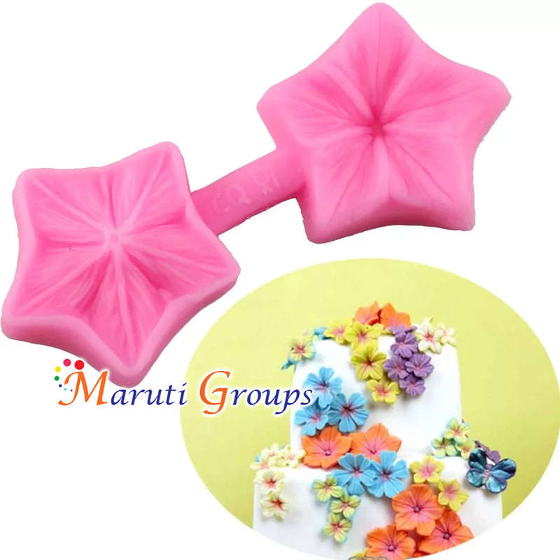 2 Pair Petunia Flower Silicone Mould