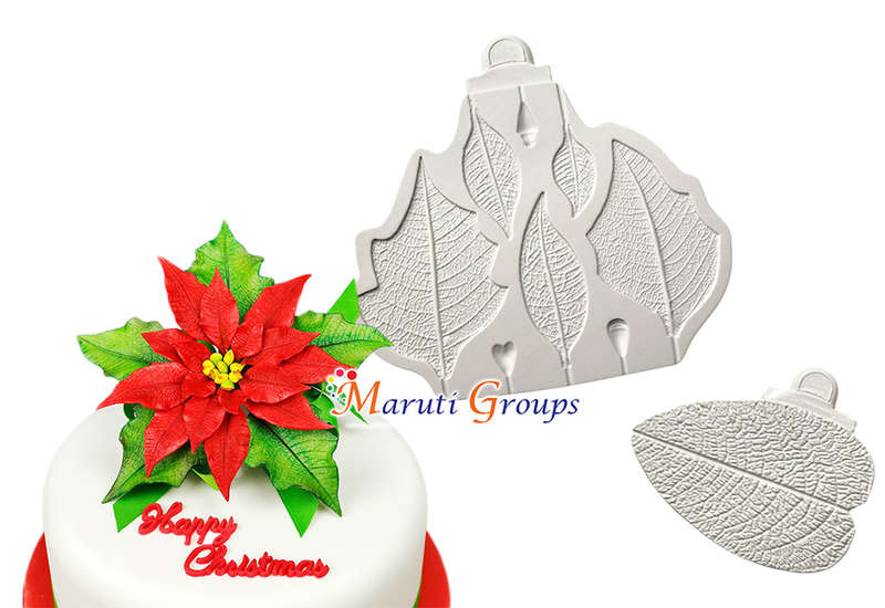 Flower Poinsettia Veiner Silicone Mould
