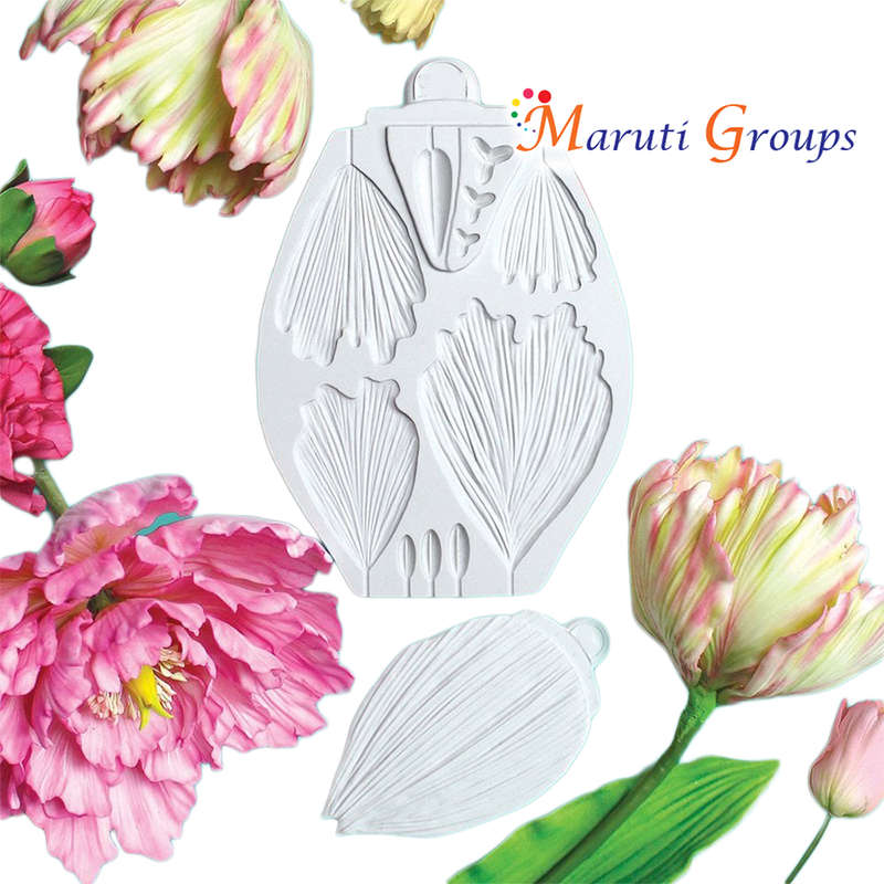 2pc Peony/Tulip Veiner Flower Silicone Mould