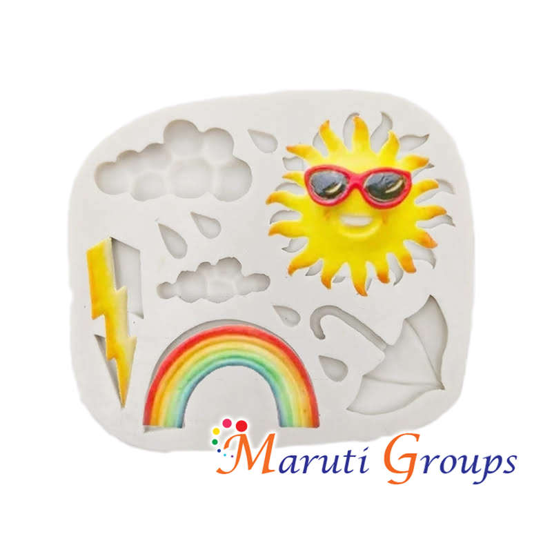 Cloud, Rainbow, Sun/ Weather Silicone Mould