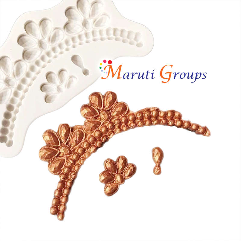 Flower/ Jewelry Scroll Border Silicone Mould