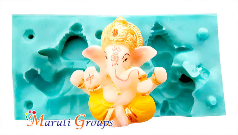 3D Ganesha Silicone Mould  - Happy Diwali Silicone Mould - Diwali / Deepavali