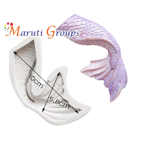 Big Curved Mermaid Tail Silicone Mould