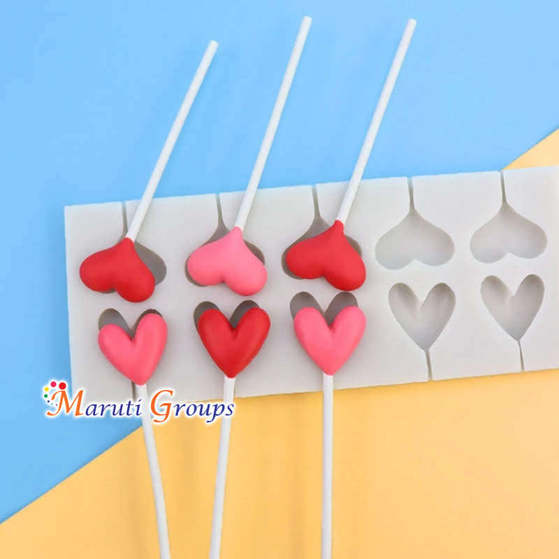 Heart Lollipop Silicone Mould