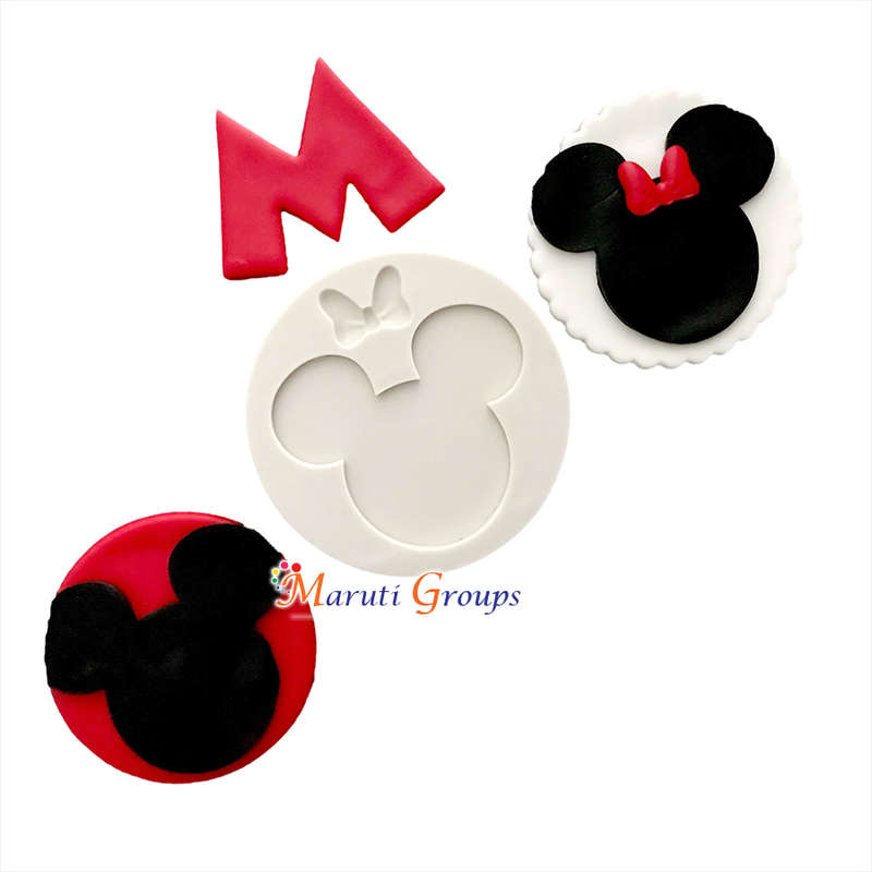 Mickey Mouse  / Minnie Mouse Silicone Mould - Bow , Face