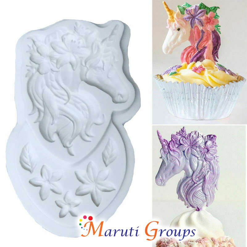 Unicorn with Flowers Silicone Mould