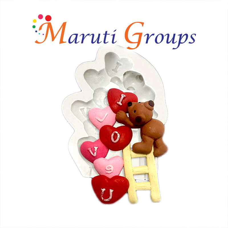 I Love You / Love Heart /  Valentine's Day / Teddy bear Silicone Mould