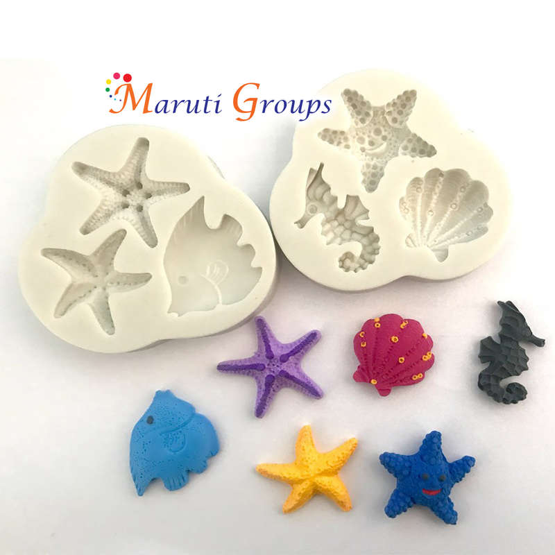 Starfish, fish - Sea Animals  Silicone Mould