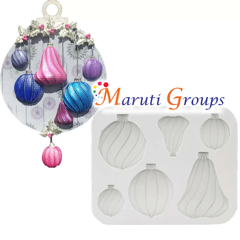 Bauble Swirl Selection Silicone Mould
