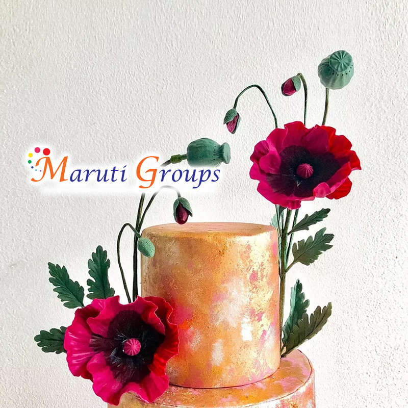 Poppy Flowers And Leaves Silicone Mould