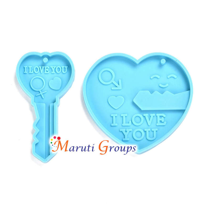 I Love YOU Lock and Key Silicone Mould