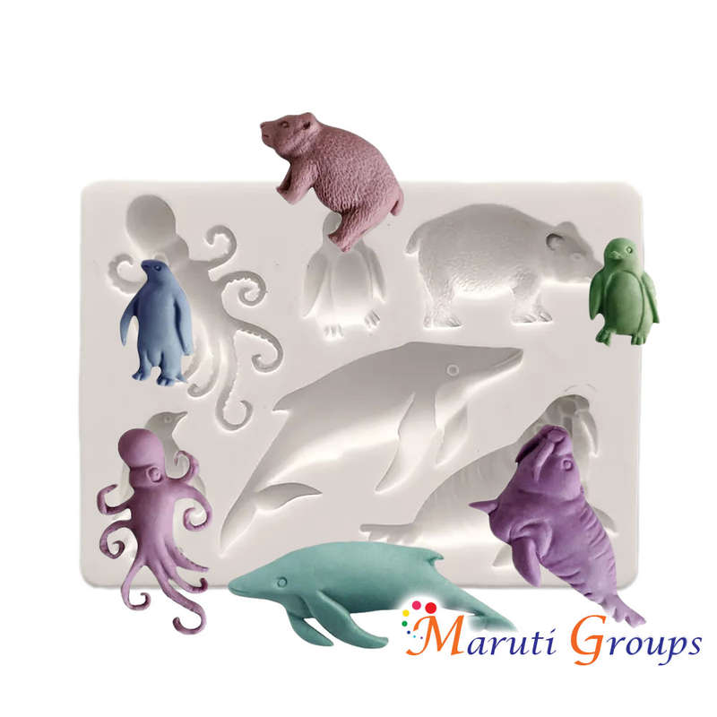 Sea Animals - sea lion, Octopus, Whale ,Pole Bear Silicone Mould