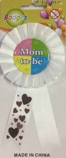 Rosette 8cm White Mom To Be