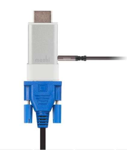 HDMI TO VGA ADAPTOR WITH AUDIO SILVER