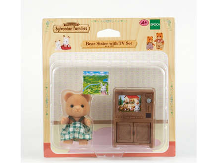 Bear Sister With Tv Set
