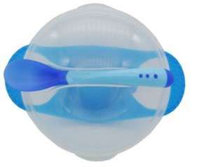 SUCTION BOWL & SPOON BLUE