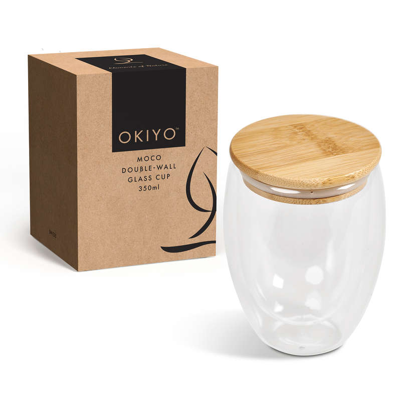 Okiyo Moco Double-Wall Glass Cup - 350ml - Natural