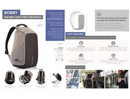 Xd Design Bobby Anti-Theft Backpack - Grey