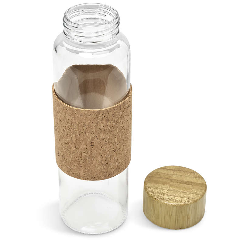 Kooshty Clear Bamboost Glass Water Bottle - Natural