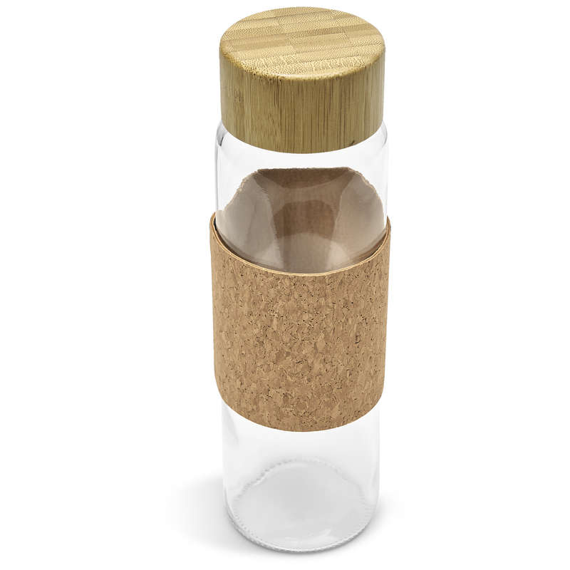 Kooshty Clear Bamboost Glass Water Bottle - Natural
