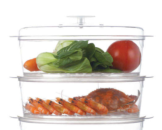 Food Steamer With Timer Plastic 3 Tier / 9L 800W "Dim Sum"