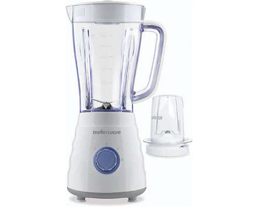 Jug Blender With Coffee Mill & 4 Metal Straws Plastic White 1.5L 500W "Sylvio"
