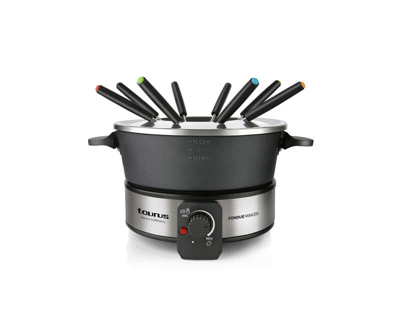 Fondue Set With 8 Skewers Aluminium Black 2L 1000W