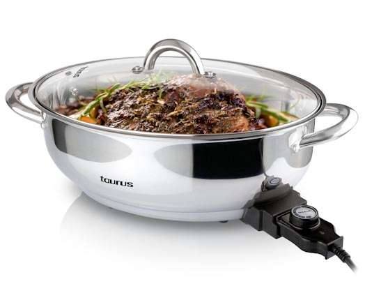 Skillet Adjustable Temperature Stainless Steel 38 x 26 x 13cm 2400W "Inox Torrat"