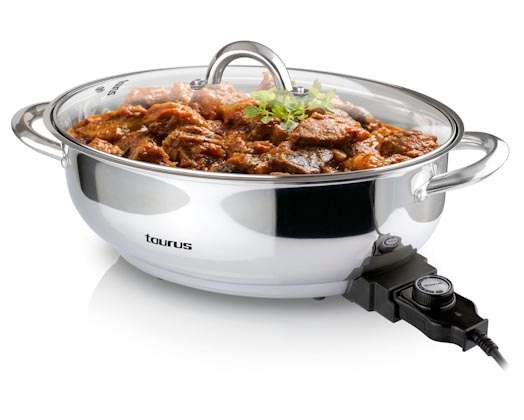Skillet Adjustable Temperature Stainless Steel 38 x 26 x 13cm 2400W "Inox Torrat"