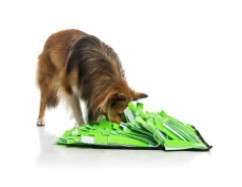 Snuffle Mat White / Green - Fleece length approx 14.5cm
