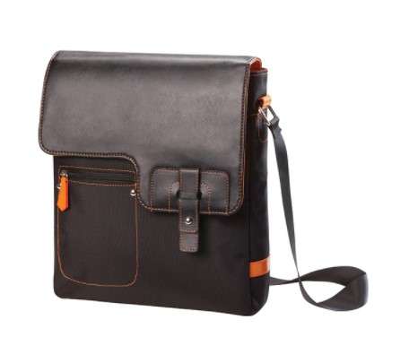 Trendy Satchel Bag - Black & Orange