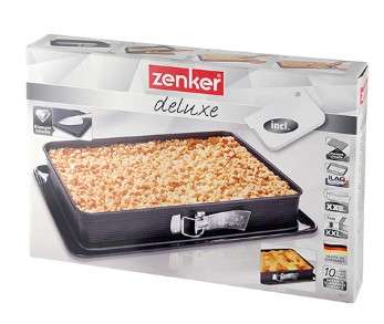 Zenker Deluxe Rectangular Springform Enamel Leakproof Base 42x29x7cm