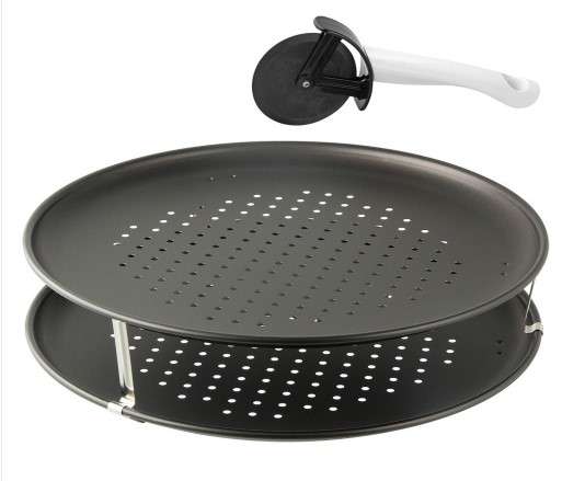 Zenker Pizza Stackable Perforated Pans 32cm Set 2piece and cutter