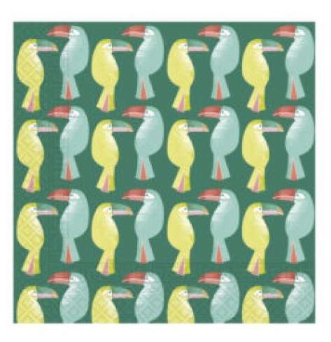 TOUCAN TWO-PLY PAPER NAPKINS 33X33CM 20CT