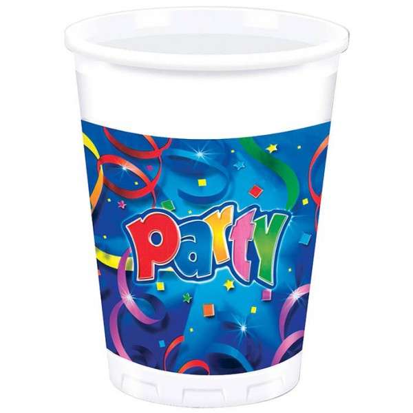 PARTY STREAMERS  PLASTIC CUPS 200ML 8CT