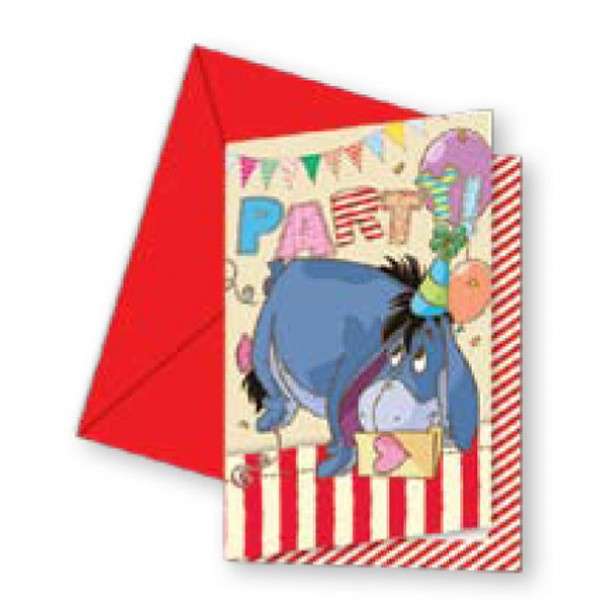 WINNIE ALPHABET INVITATIONS & ENVELOPES 6CT