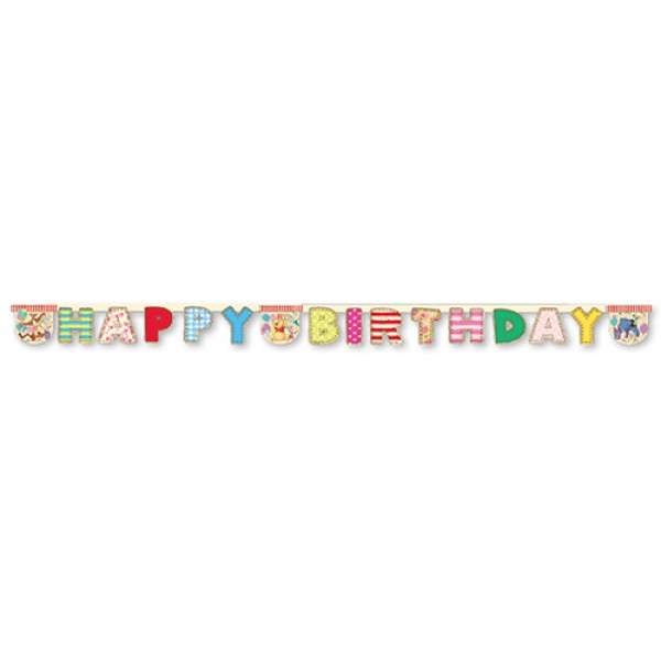 WINNIE ALPHABET HAPPY BIRTHDAY DIE CUT BANNER 1CT