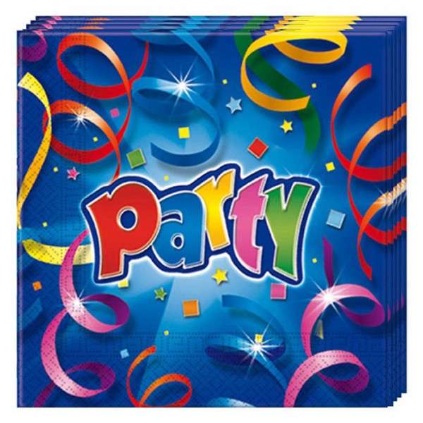 PARTY STREAMERS  2PLY NAPKIN 33X33CM 20CT
