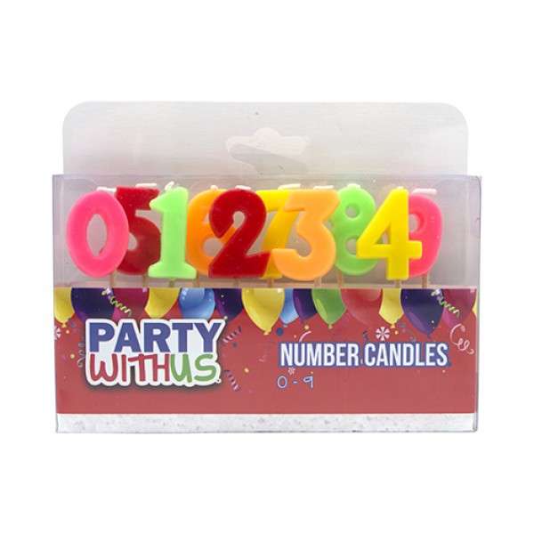 CANDLES PWU NUMBER SET 0 TO 9 10CT