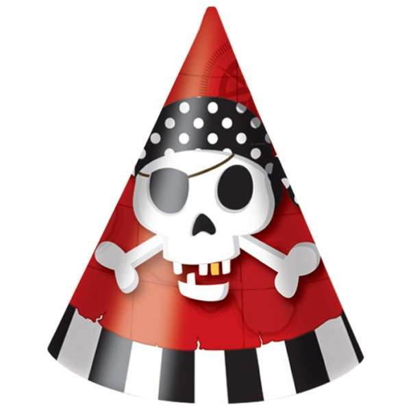 PIRATE TREASURE MAP HATS 6CT