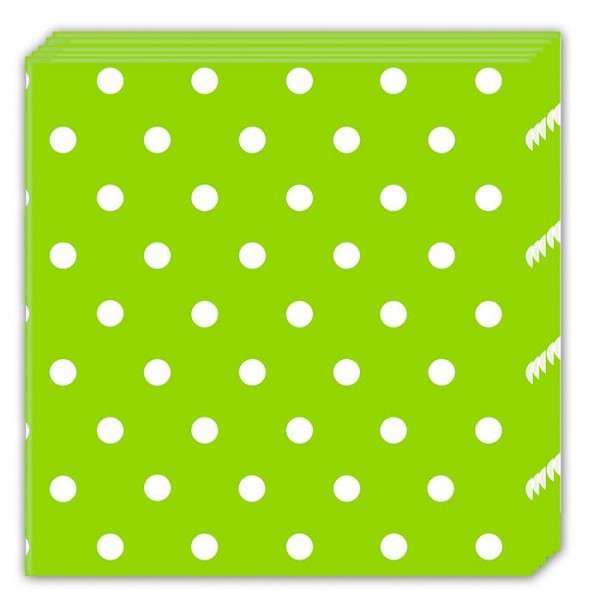 NAPKINS GREEN DOTS THREE PLY 33X33CM 20CT