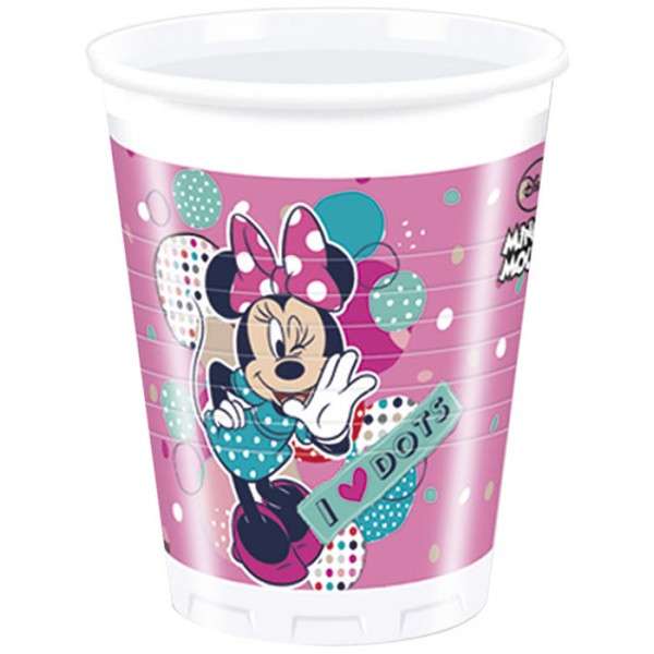 MINNIE DOTS PLASTIC CUPS 200ML A 8CT