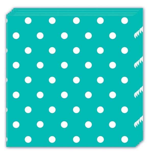 NAPKINS TURQUOISE DOTS THREE PLY 33X33CM 20CT