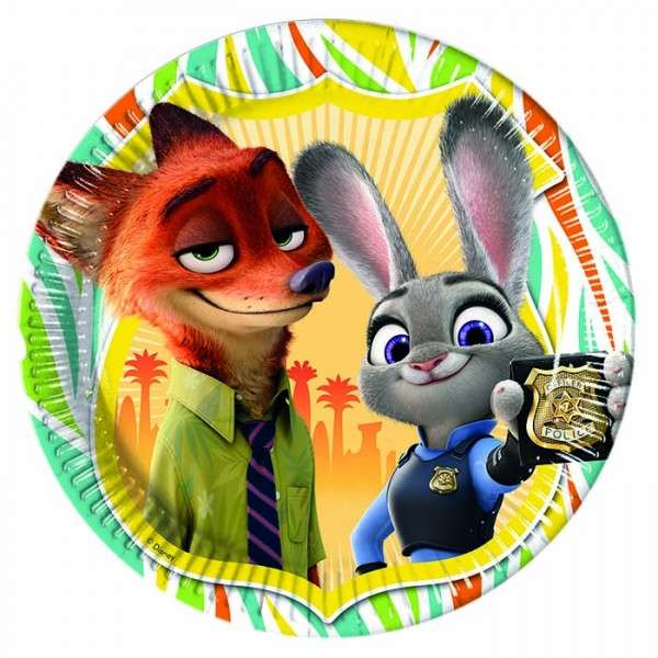 ZOOTROPOLIS PAPER PLATES LARGE 23CM 8CT